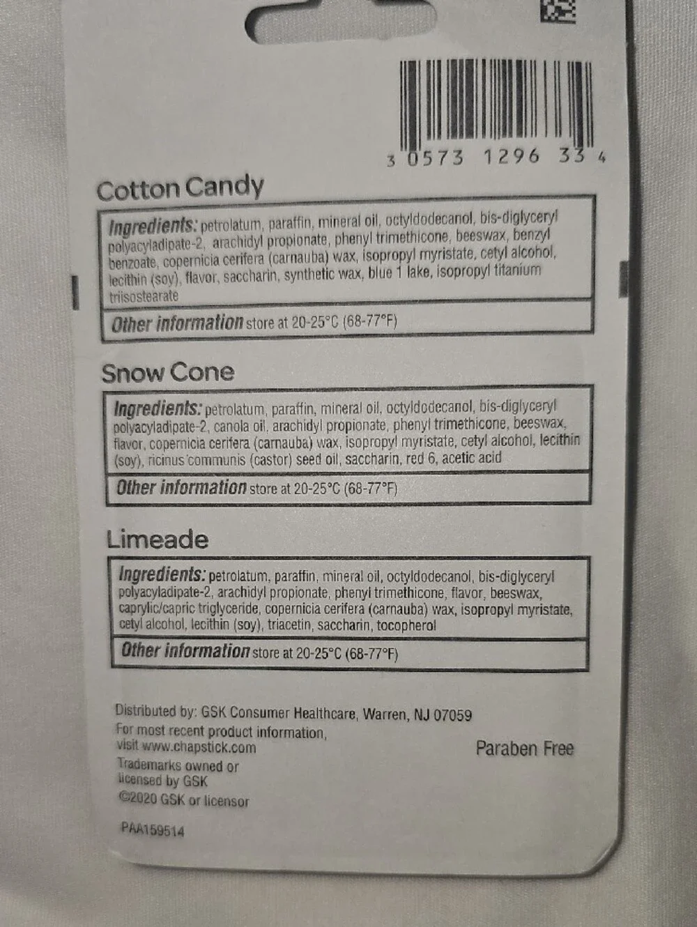 ChapStick Vacation Getaway Lip Balm Tubes Cotton Candy, Snow Cone, Limeade, 0.15